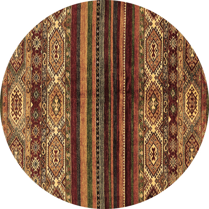 Round Abstract Brown Modern Rug, abs600brn