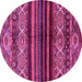 Round Abstract Pink Modern Rug, abs600pnk