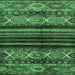 Square Machine Washable Abstract Emerald Green Modern Area Rugs, wshabs600emgrn