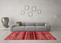 Machine Washable Abstract Red Modern Rug, wshabs600red