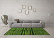 Machine Washable Abstract Green Modern Area Rugs in a Living Room,, wshabs601grn