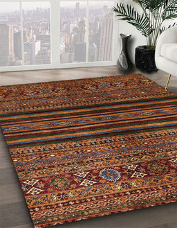 Abstract Light Brown Modern Rug in Family Room, abs601