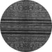 Round Machine Washable Abstract Gray Modern Rug, wshabs601gry