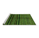 Sideview of Machine Washable Abstract Green Modern Area Rugs, wshabs601grn