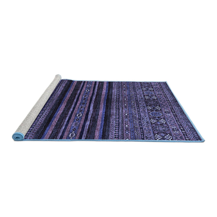 Sideview of Machine Washable Abstract Blue Modern Rug, wshabs601blu