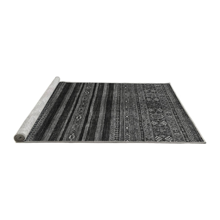 Sideview of Machine Washable Abstract Gray Modern Rug, wshabs601gry