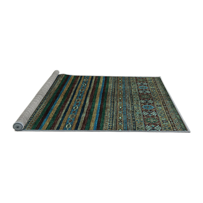 Sideview of Machine Washable Abstract Light Blue Modern Rug, wshabs601lblu