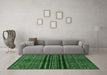 Machine Washable Abstract Emerald Green Modern Area Rugs in a Living Room,, wshabs601emgrn