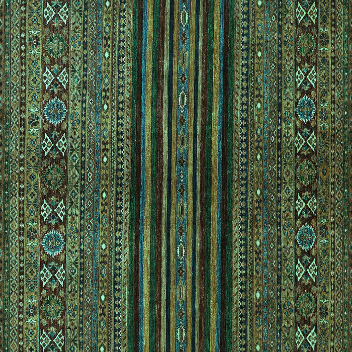 Square Machine Washable Abstract Turquoise Modern Area Rugs, wshabs601turq