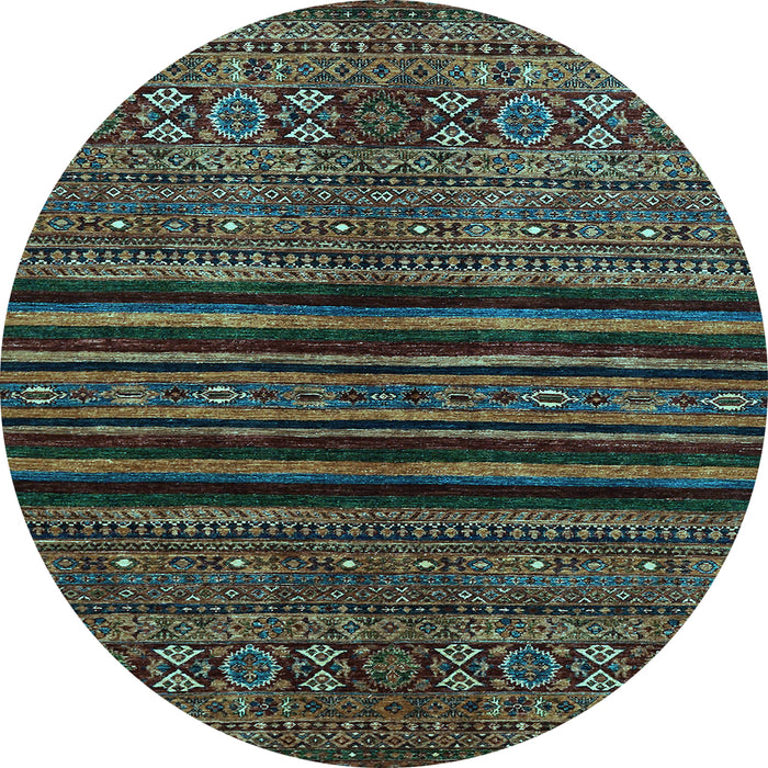 Round Machine Washable Abstract Light Blue Modern Rug, wshabs601lblu