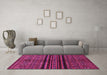 Machine Washable Abstract Pink Modern Rug in a Living Room, wshabs601pnk