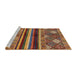 Sideview of Machine Washable Abstract Saffron Red Rug, wshabs602