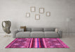 Machine Washable Abstract Pink Modern Rug in a Living Room, wshabs602pnk