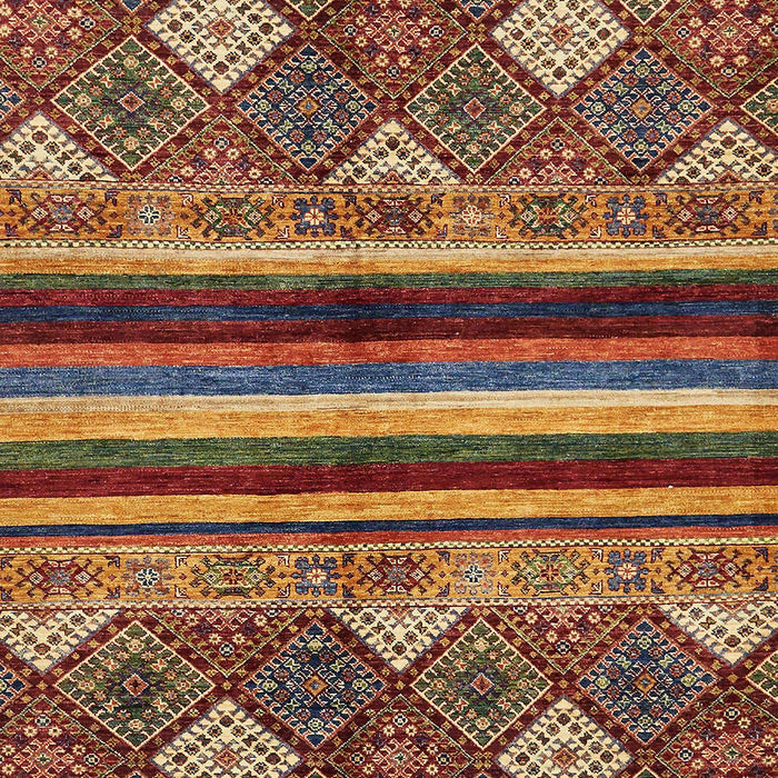 Machine Washable Abstract Saffron Red Rug, wshabs602