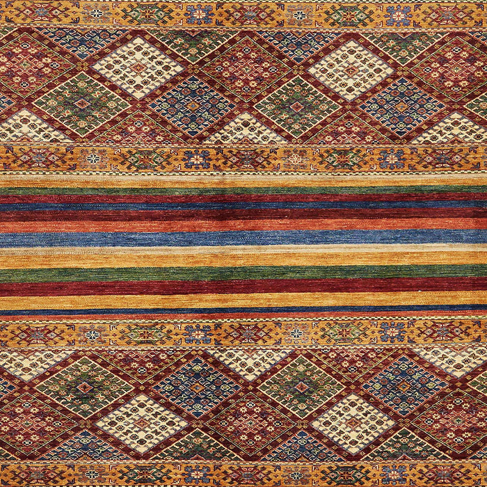 Square Abstract Saffron Red Modern Rug, abs602