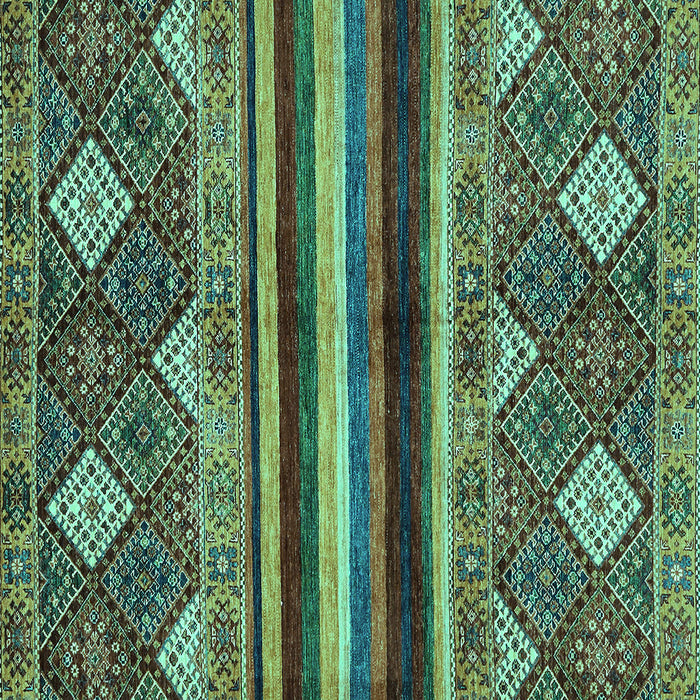 Square Machine Washable Abstract Turquoise Modern Area Rugs, wshabs602turq