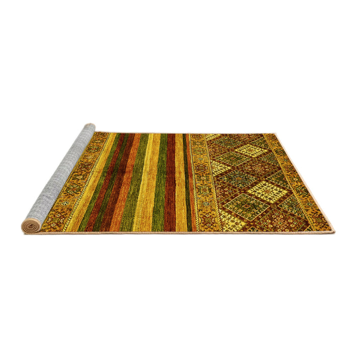 Sideview of Machine Washable Abstract Yellow Modern Rug, wshabs602yw
