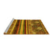 Sideview of Machine Washable Abstract Yellow Modern Rug, wshabs602yw