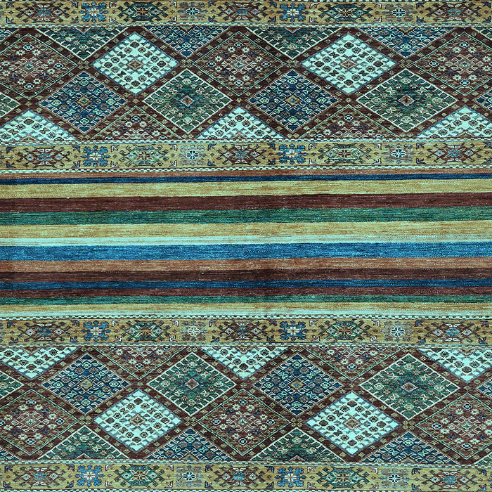 Square Abstract Light Blue Modern Rug, abs602lblu