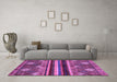 Machine Washable Abstract Purple Modern Area Rugs in a Living Room, wshabs602pur