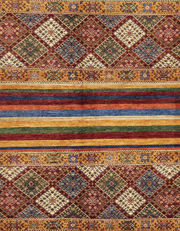 Abstract Saffron Red Modern Rug, abs602