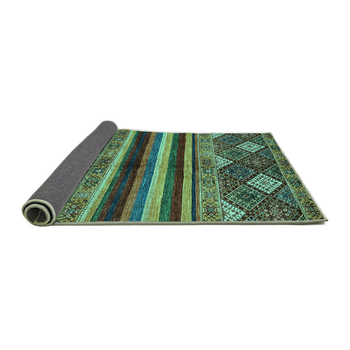 Sideview of Abstract Turquoise Modern Rug, abs602turq