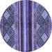 Round Abstract Blue Modern Rug, abs602blu