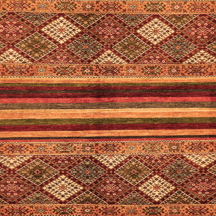 Square Machine Washable Abstract Orange Modern Area Rugs, wshabs602org