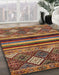 Abstract Saffron Red Modern Rug in Family Room, abs602