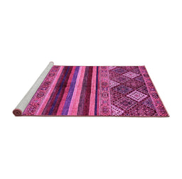 Sideview of Machine Washable Abstract Pink Modern Rug, wshabs602pnk
