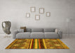 Machine Washable Abstract Yellow Modern Rug in a Living Room, wshabs602yw