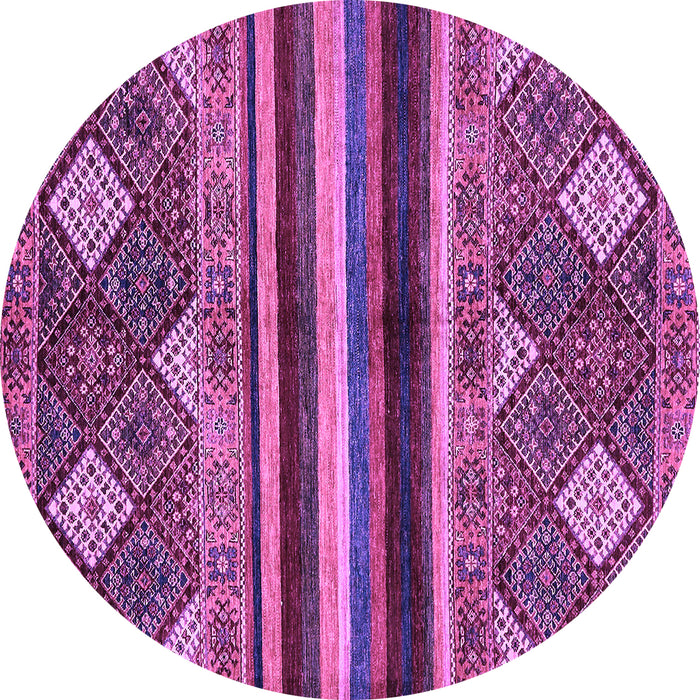 Round Machine Washable Abstract Purple Modern Area Rugs, wshabs602pur