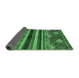 Sideview of Abstract Emerald Green Modern Rug, abs602emgrn