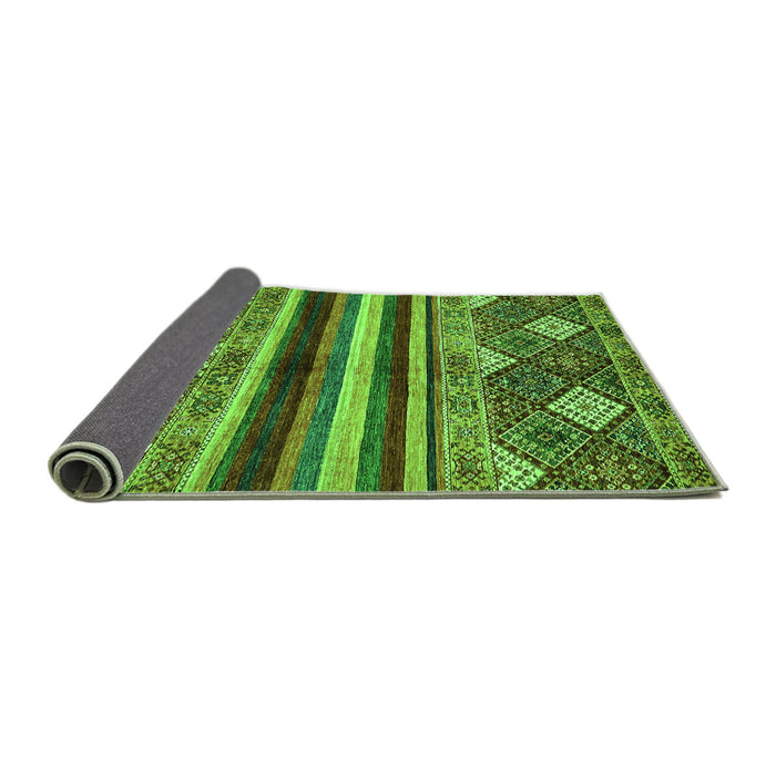 Sideview of Abstract Green Modern Rug, abs602grn