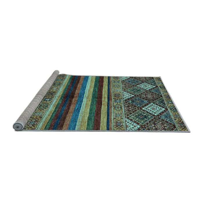 Sideview of Machine Washable Abstract Light Blue Modern Rug, wshabs602lblu