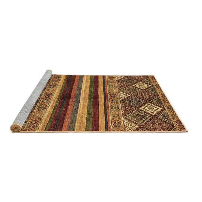 Sideview of Machine Washable Abstract Brown Modern Rug, wshabs602brn