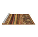 Sideview of Machine Washable Abstract Brown Modern Rug, wshabs602brn