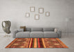 Machine Washable Abstract Orange Modern Area Rugs in a Living Room, wshabs602org