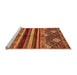 Sideview of Machine Washable Abstract Orange Modern Area Rugs, wshabs602org