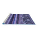 Sideview of Machine Washable Abstract Blue Modern Rug, wshabs602blu