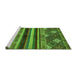 Sideview of Machine Washable Abstract Green Modern Area Rugs, wshabs602grn