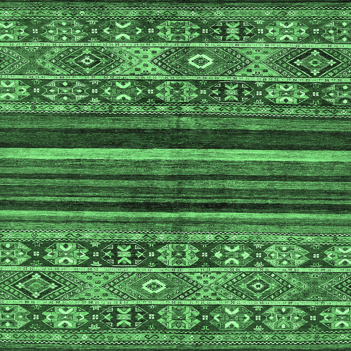 Square Machine Washable Abstract Emerald Green Modern Area Rugs, wshabs603emgrn