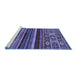 Sideview of Machine Washable Abstract Blue Modern Rug, wshabs603blu