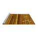 Sideview of Machine Washable Abstract Yellow Modern Rug, wshabs603yw