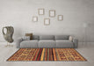 Machine Washable Abstract Brown Modern Rug in a Living Room,, wshabs603brn