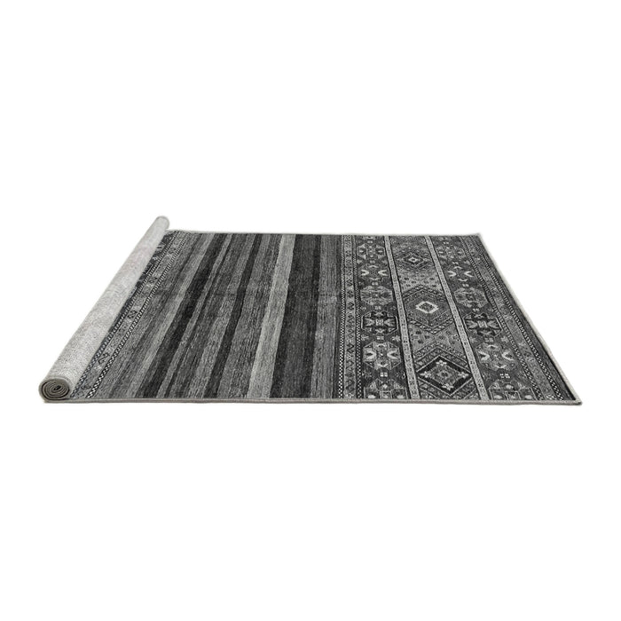 Sideview of Machine Washable Abstract Gray Modern Rug, wshabs603gry
