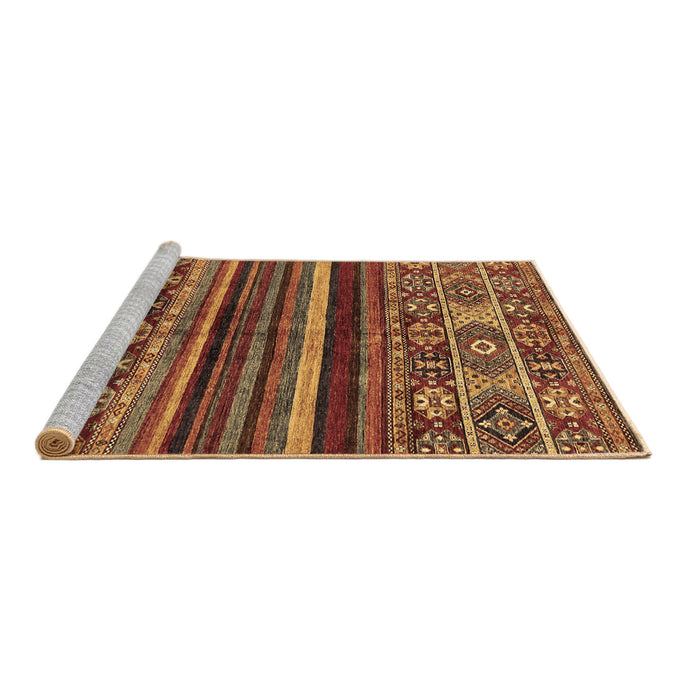 Sideview of Machine Washable Abstract Brown Modern Rug, wshabs603brn