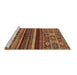 Sideview of Machine Washable Abstract Brown Modern Rug, wshabs603brn