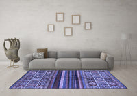 Machine Washable Abstract Blue Modern Rug, wshabs603blu