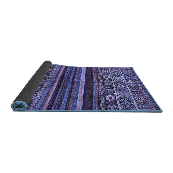 Sideview of Abstract Blue Modern Rug, abs603blu